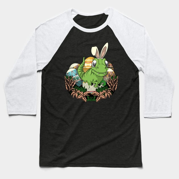 cute dinosaurs easter day Baseball T-Shirt by Wagum Std